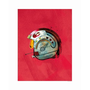 Disney Star Wars Poster: Rebellenpilot Helm auf rotem Grund, 40x50 cm.