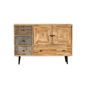 DELUKE Sideboard KJELL, braunes Holz, 79x31x117,5cm, Kommode für Flur und Schlafzimmer.