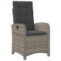 Grauer Poly Rattan Gartenstuhl mit Kissen, Teil der vidaXL 9-tlg Essgruppe.