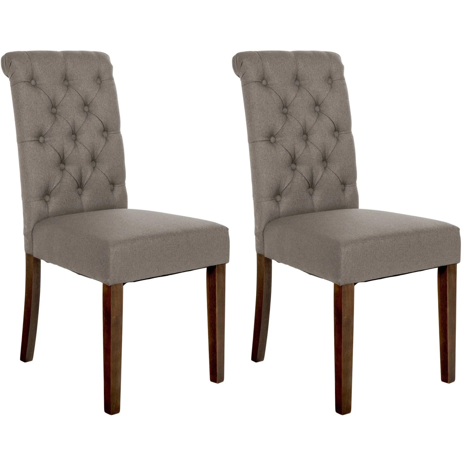 CLP 2er Set Esszimmerstühle Lisburn taupe/Stoff