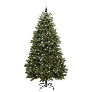 vidaXL Künstlicher Weihnachtsbaum Grün 210 cm PVC und Metall 3395695