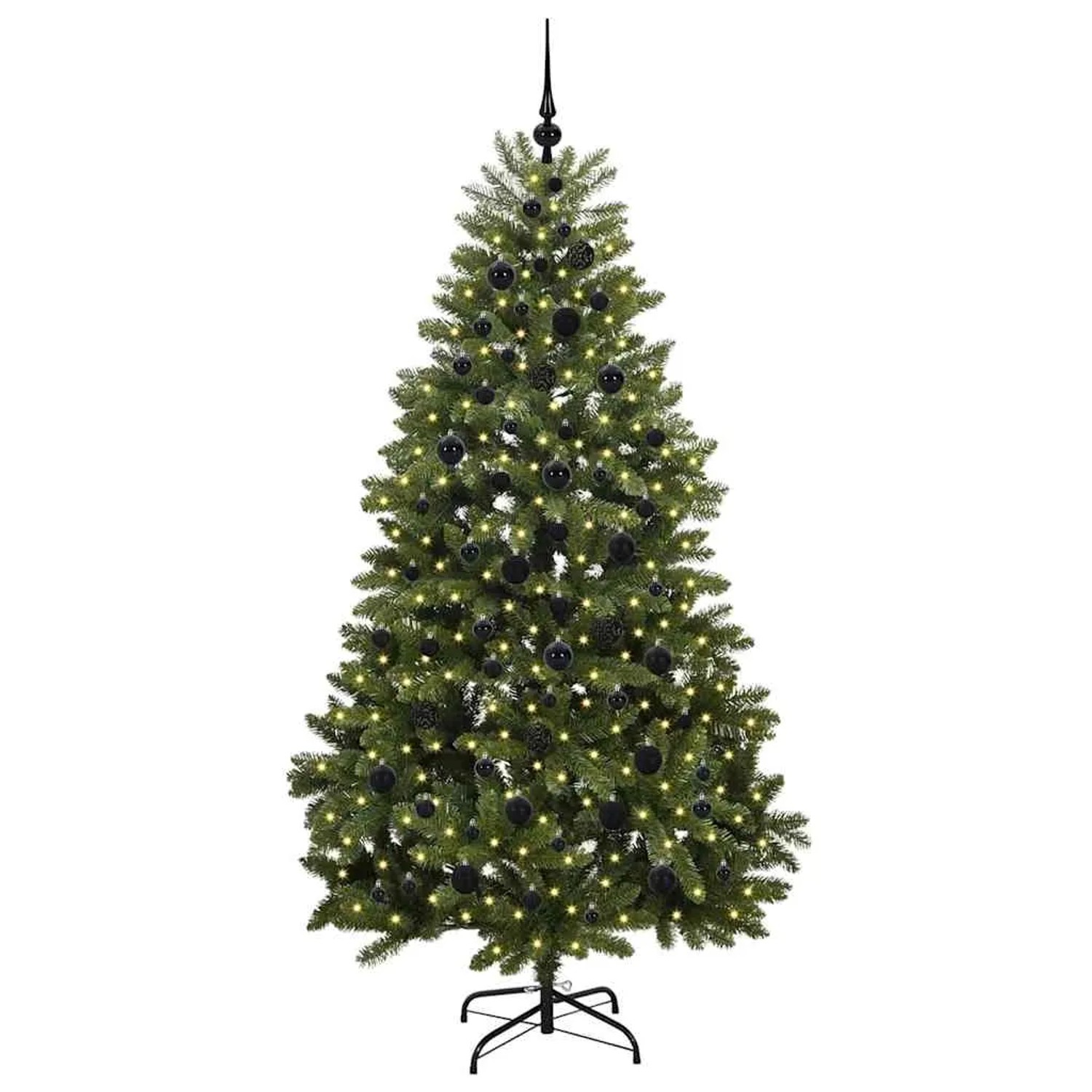 vidaXL Künstlicher Weihnachtsbaum Grün 210 cm PVC und Metall 3395695