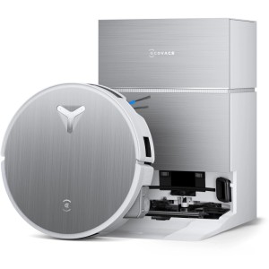 ECOVACS DEEBOT X11 PRO OMNI Saug- und Wischroboter, silber-weiß, mit All-in-One OMNI Station zum Laden und Reinigen.