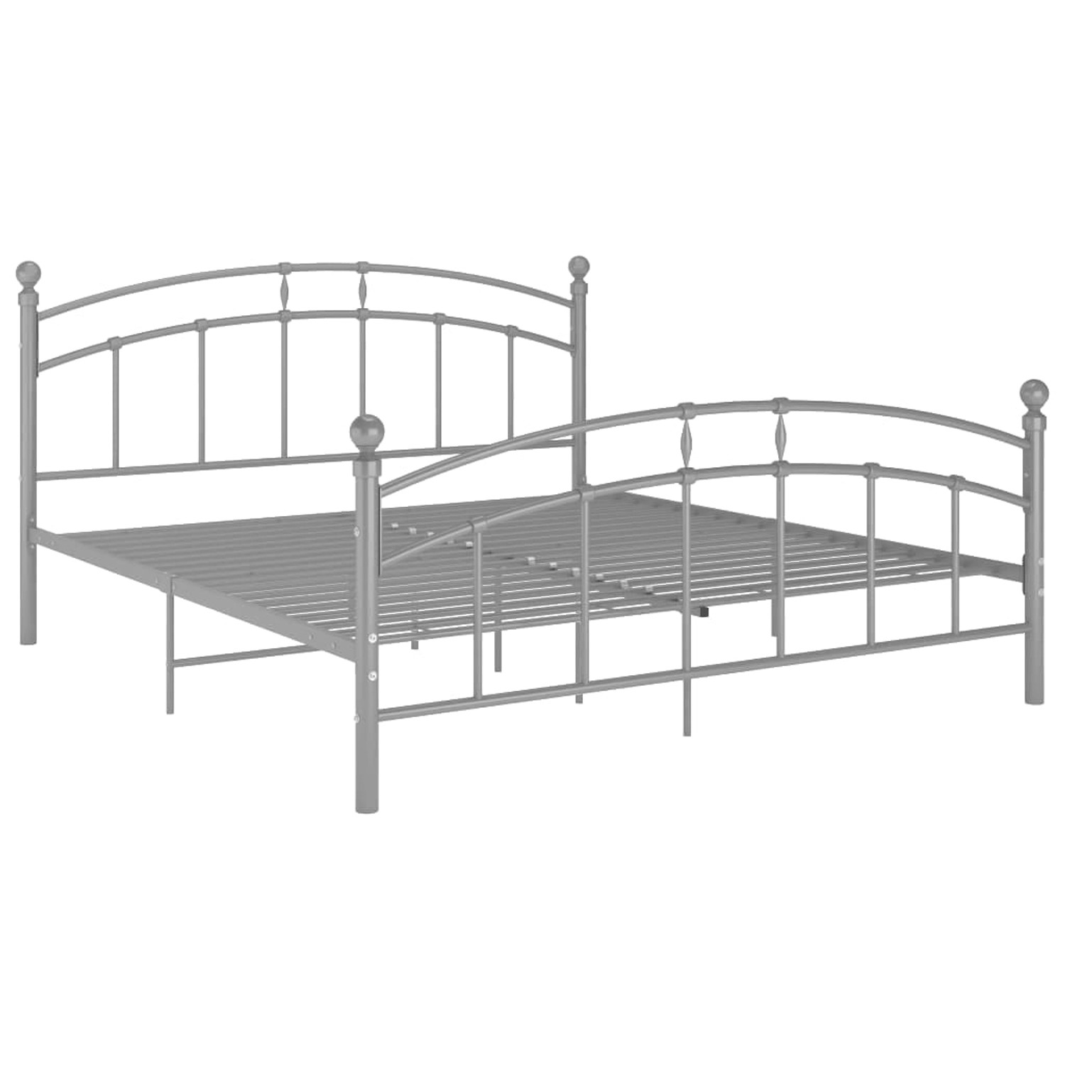 Bettgestell Grau Metall 160x200 Cm günstig online kaufen