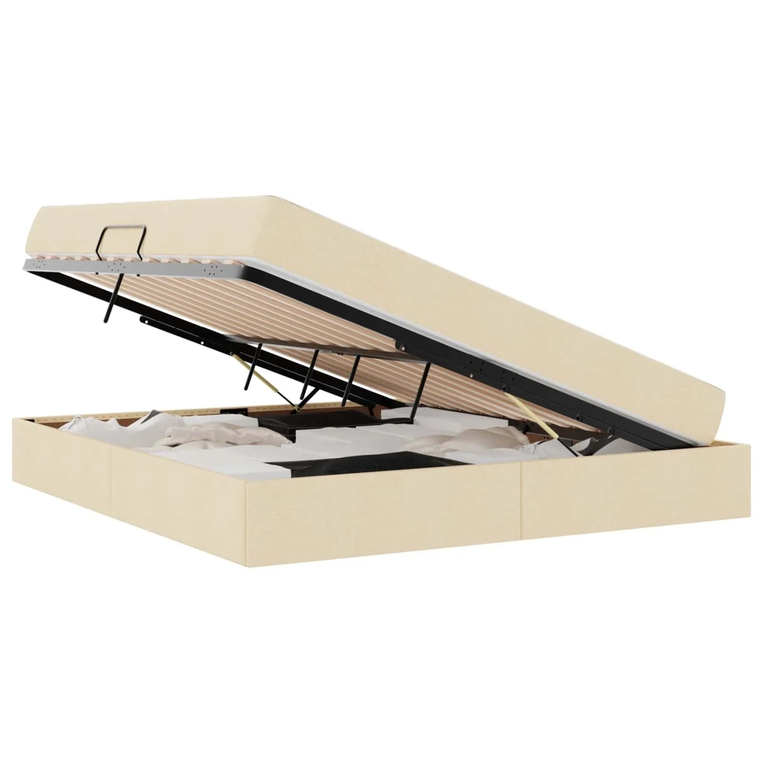 vidaXL Stauraumbett mit Matratze Creme 180 x 200 cm Polyester 3399680 günstig online kaufen