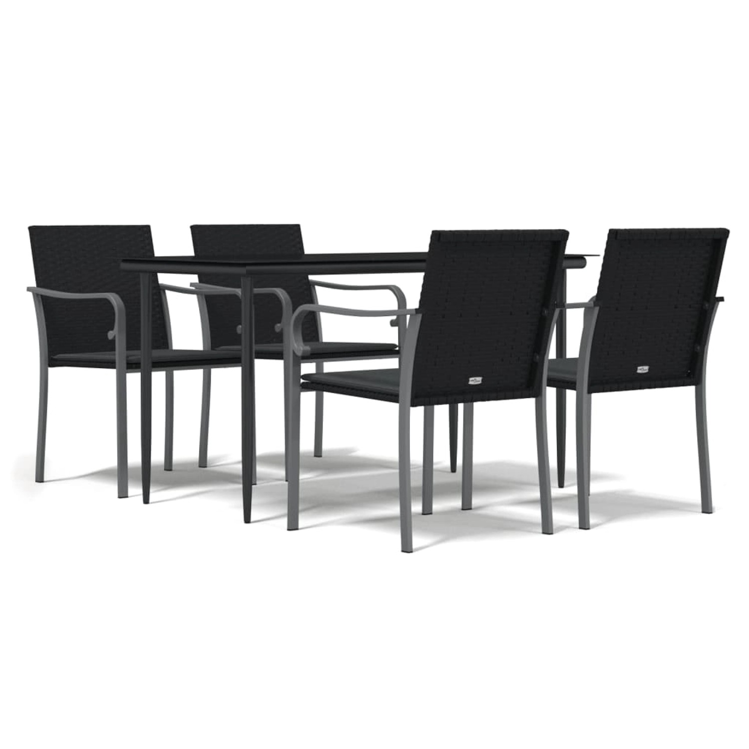 vidaXL 5-Tlg Garten-Essgruppe mit Kissen Poly Rattan und Stahl 3186947 günstig online kaufen