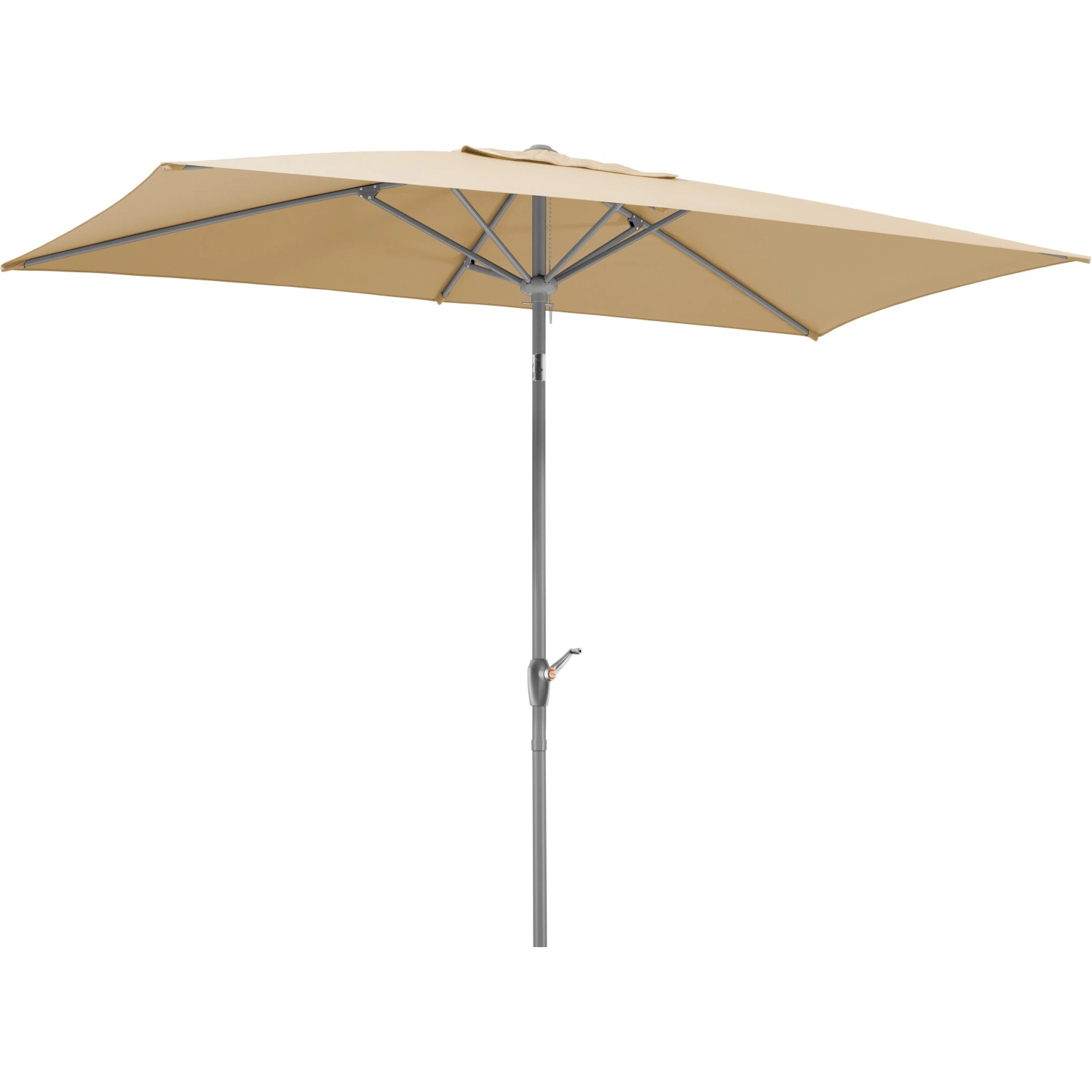 Schneider Marktschirm, 300x200 cm, Natur, mit Knickfunktion. Rechteckiger Sonnenschirm für Garten und Balkon.