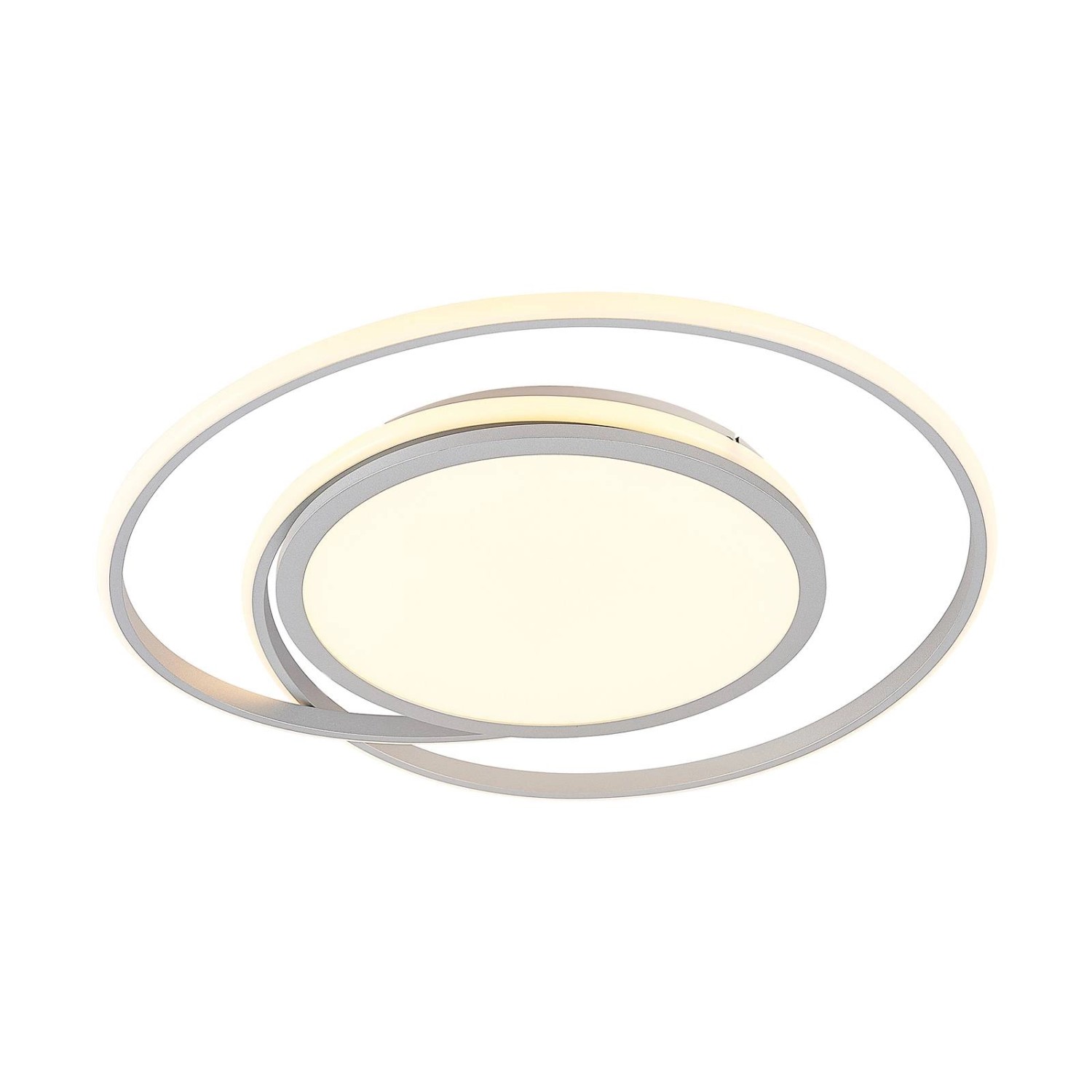 Thumbnail - Lucande LED Deckenleuchte Noud 9956107 Dimmbar mit Leselampe Modern in Alu aus Metall 1-flammig Schlafzimmerleuchte