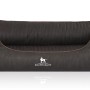 Schwarzes Knuffelwuff Hundebett Tampa XXL aus Kunstleder, orthopädisch und bequem.