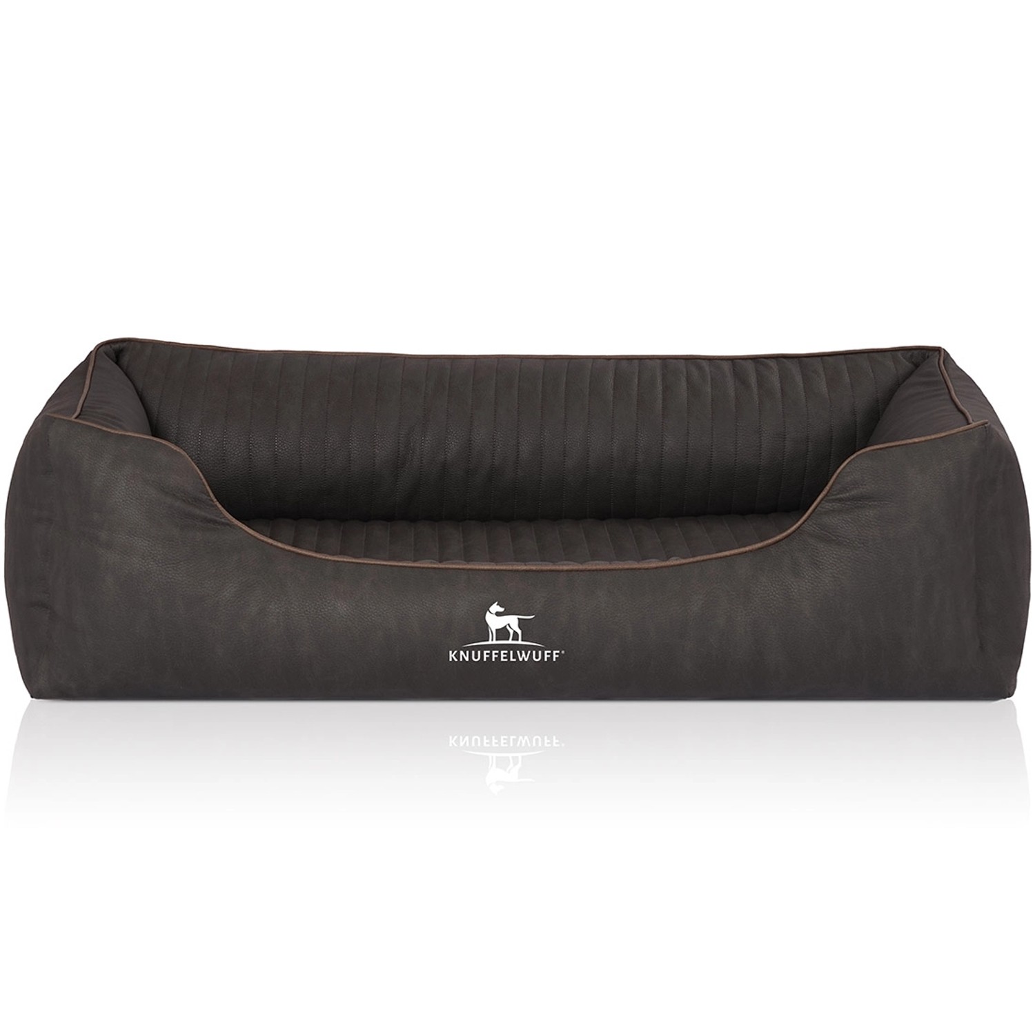 Knuffelwuff Hundebett Tampa Orthopädisch Kunstleder XXL 120 x 85cm Schwarz günstig online kaufen