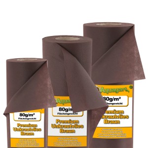 Aquagart Unkrautvlies, braun, 80g/m², 1,6m breit, auf Rollen.
