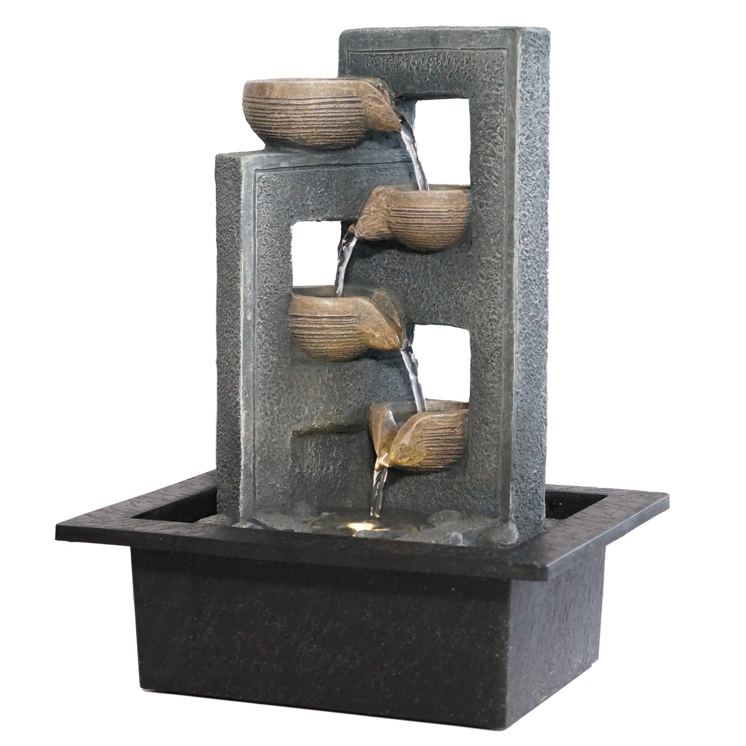 Granimex Raumbrunnen Concha LED-Beleuchtung 4 Überlaufschalen