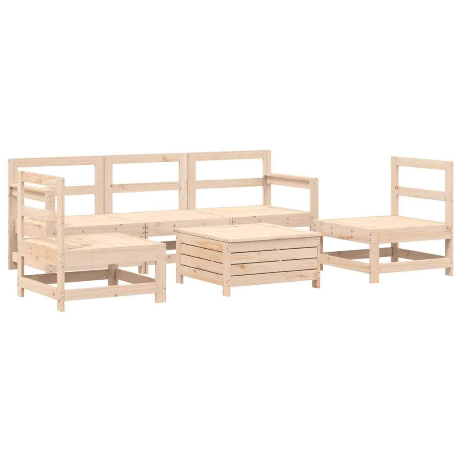 vidaXL 6-Tlg Garten-Sofagarnitur Massivholz Kiefer 3250748 günstig online kaufen