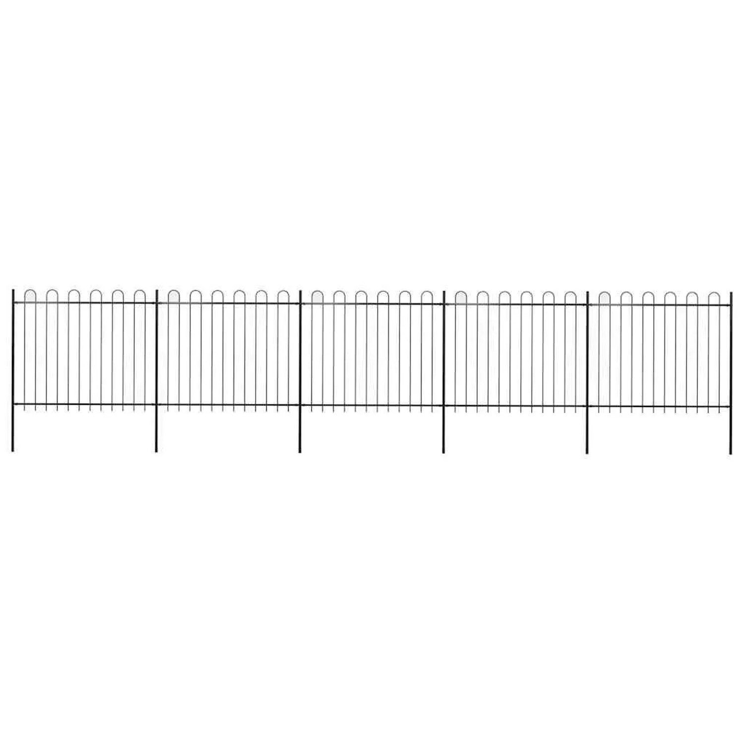 vidaXL Gartenzaun mit Rundbogen Stahl 892,5 x 150 cm Schwarz 277678 günstig online kaufen