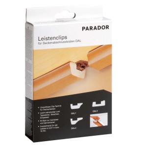 Parador Leistenclips braun für DAL Deckenleisten, unsichtbare Clip-Technik im Karton.