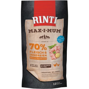 Rinti Max-I-Mum Hunde-Trockenfutter Huhn, 12kg Packung. Alleinfutter mit 70% Fleisch und Gemüse.