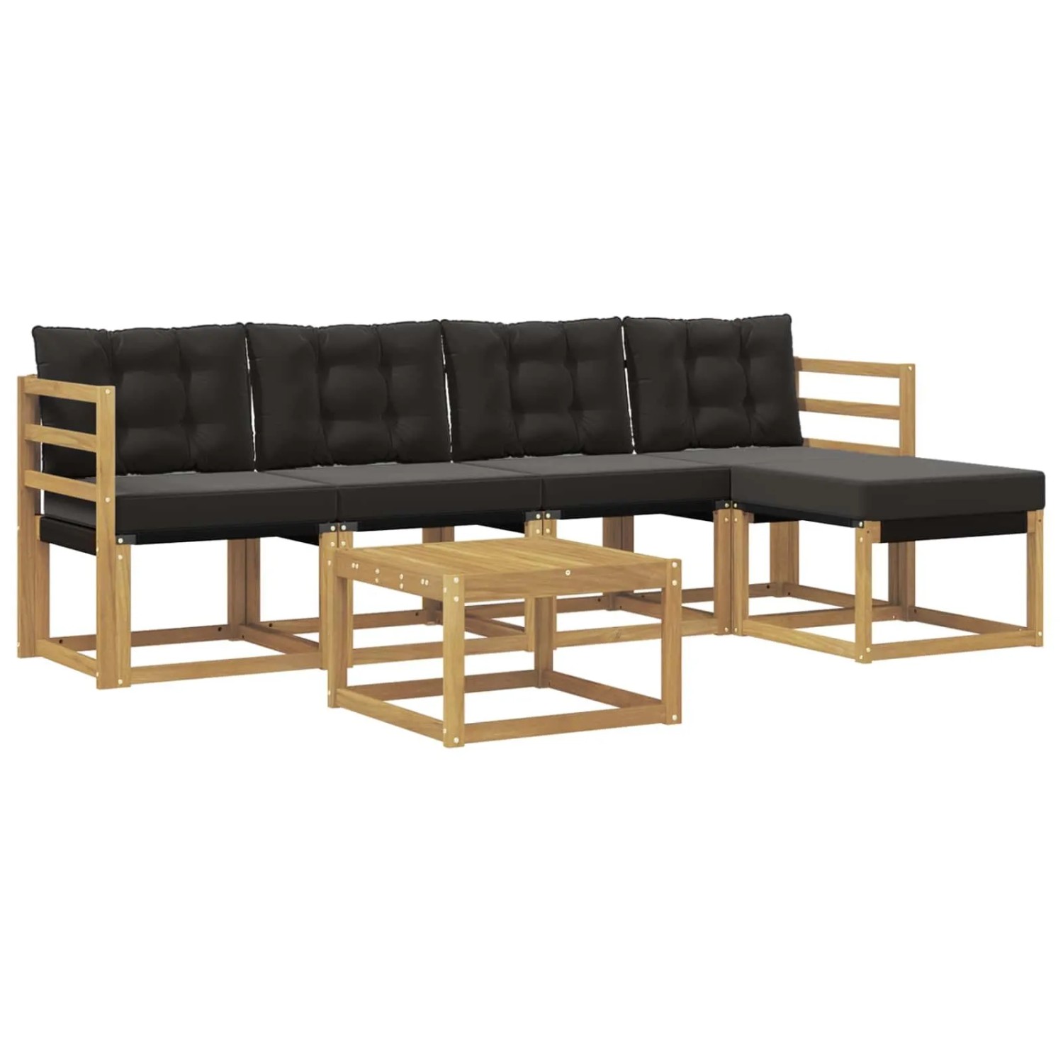 vidaXL Outdoor-Sofagarnitur mit Kissen 6-Tlg Weiß und Schwarz 3389394