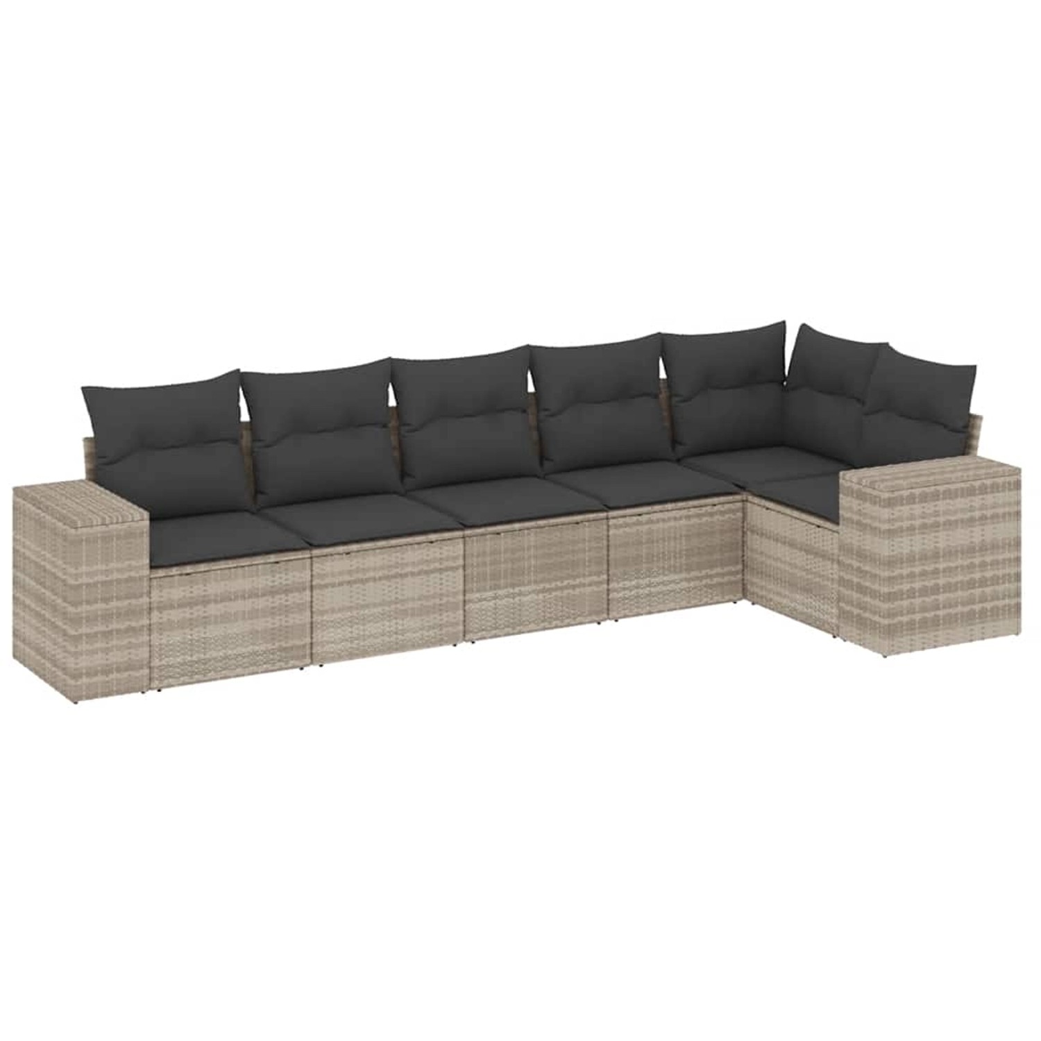 vidaXL 6-Tlg Garten-Sofagarnitur mit Kissen Hellgrau Poly Rattan 3222591 günstig online kaufen