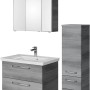 Pelipal Badmöbel-Set Trentino in Graphit mit Spiegelschrank, Waschtisch und Midischrank.