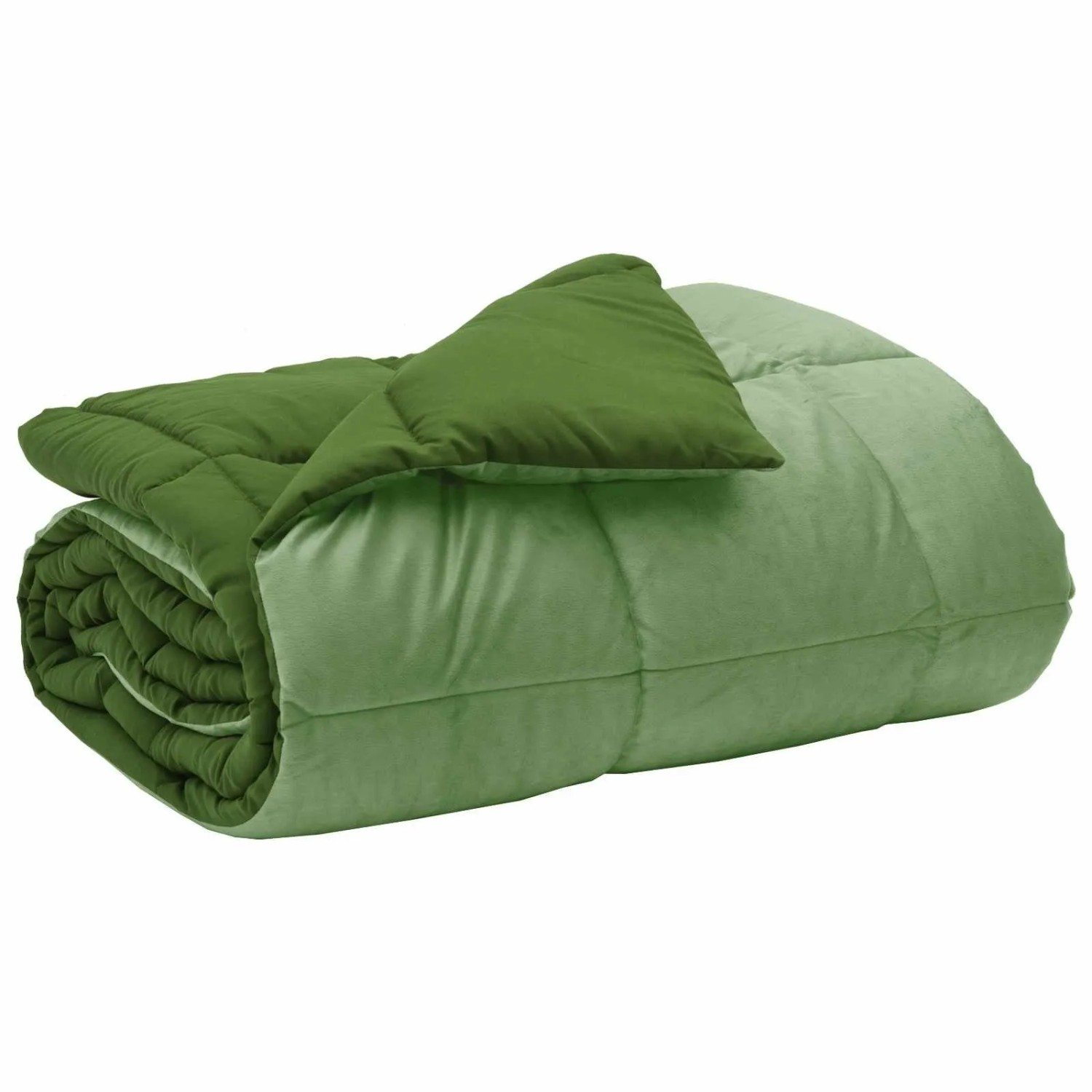 vidaXL Winterbettdecke Gepolstert Grün 220 x 260 cm Mikrofaser 42026131