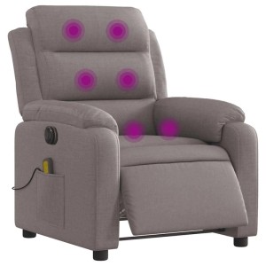 vidaXL Massagesessel Elektrisch Taupe Stoff 3204976