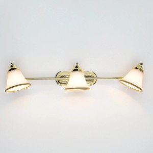 EASYLIGHT Wandlampe Verstellbar 70 cm Breit 3-Flammig E14 Metall Glas in Gold Grando