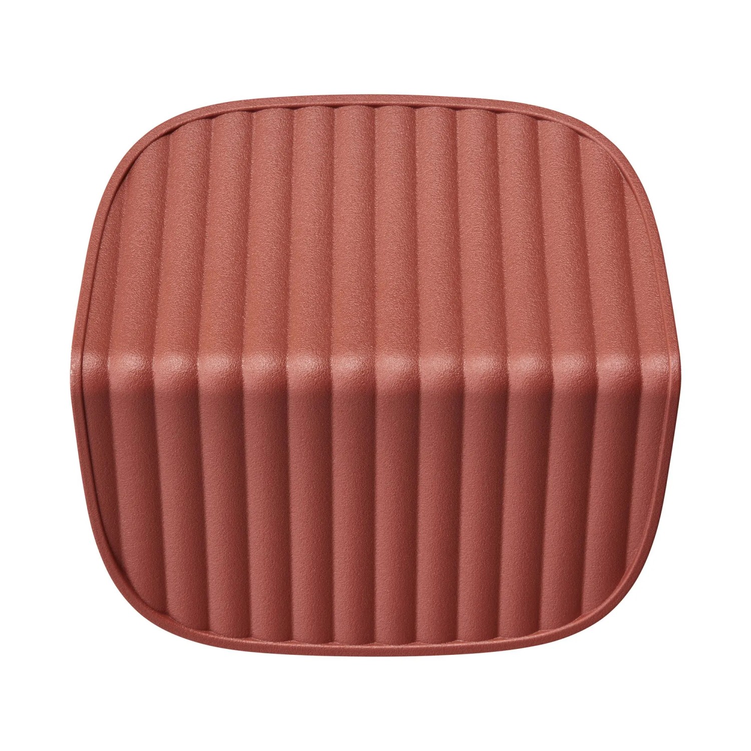 Elho Vogelhaus Cosy, 18 cm, rot-weiß, Detailansicht der geriffelten Oberfläche.