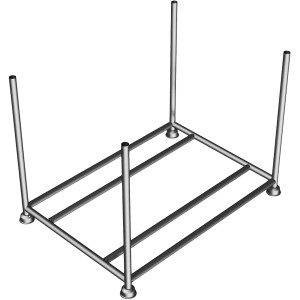 Feuerverzinkte Schake Transport- und Lagerpalette, 1 x 1,45 x 1,06 m, ideal für Baugeräte.