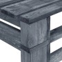 Detailansicht: Graue vidaXL Outdoor-Bank aus Palettenholz, Möbel für Garten und Terrasse.