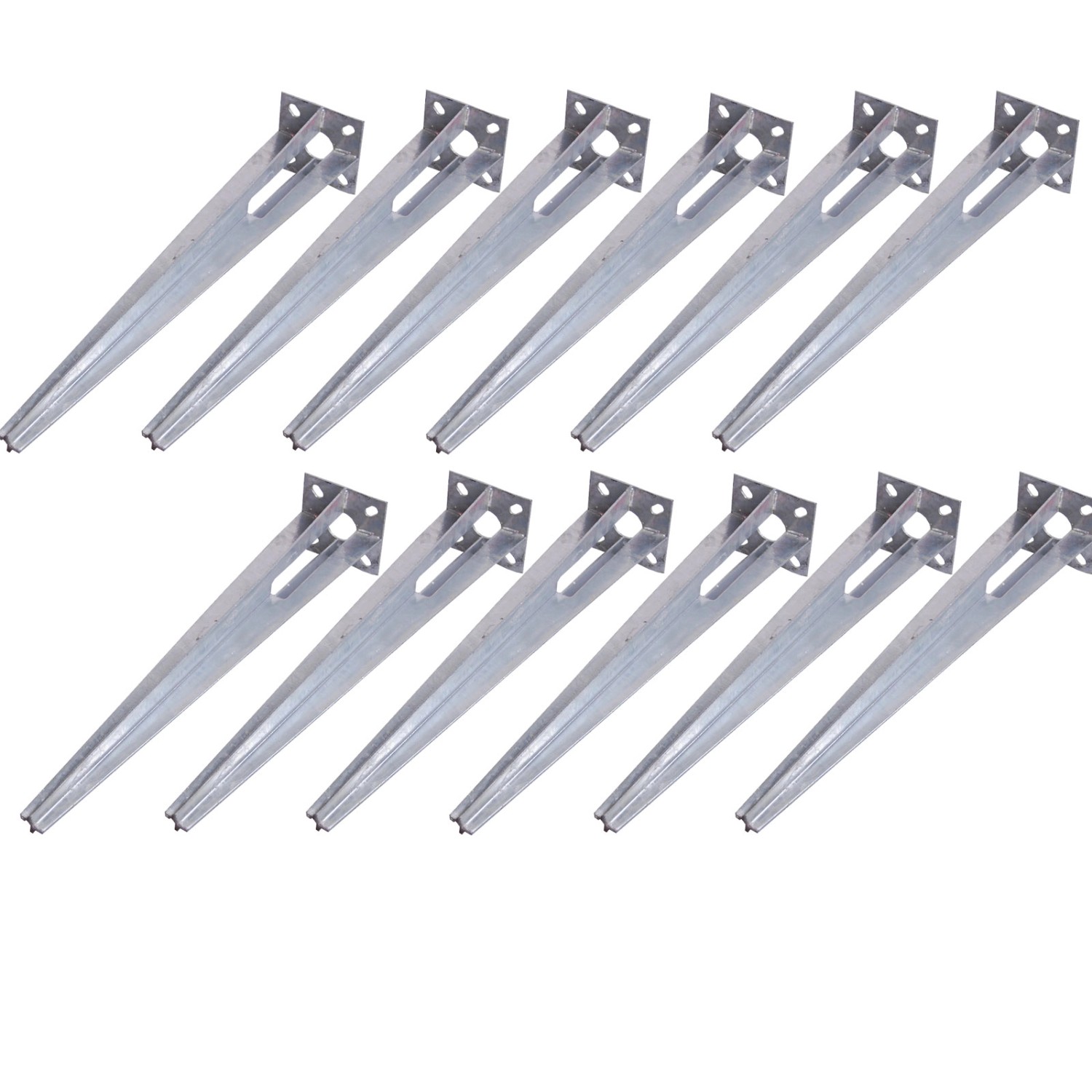 TRUTZHOLM 12x Bodenhülsen Durchmesser 34mm 50cm Länge Verzinkt 100x100 mm günstig online kaufen