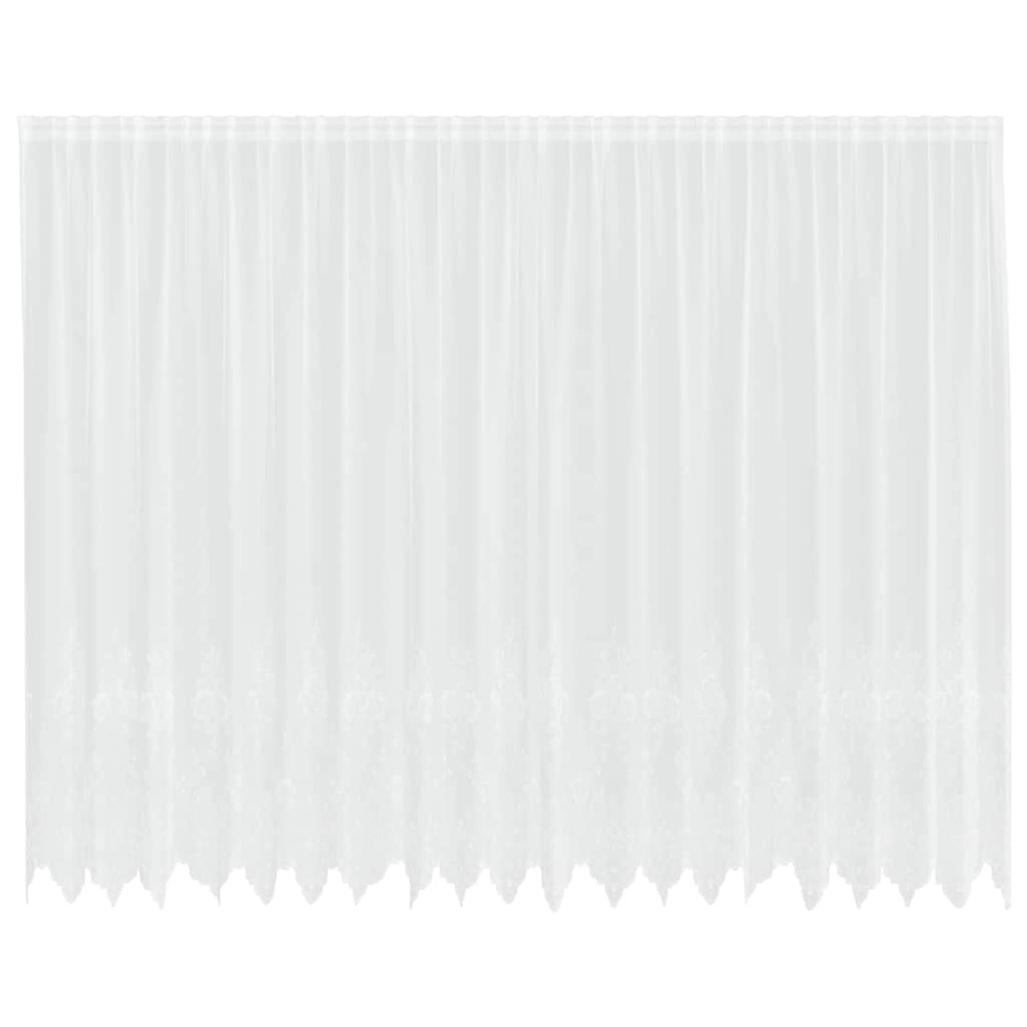 vidaXL Spitzenvorhang mit Vorhängen Weiß 500x220cm Polyester 4107924 günstig online kaufen