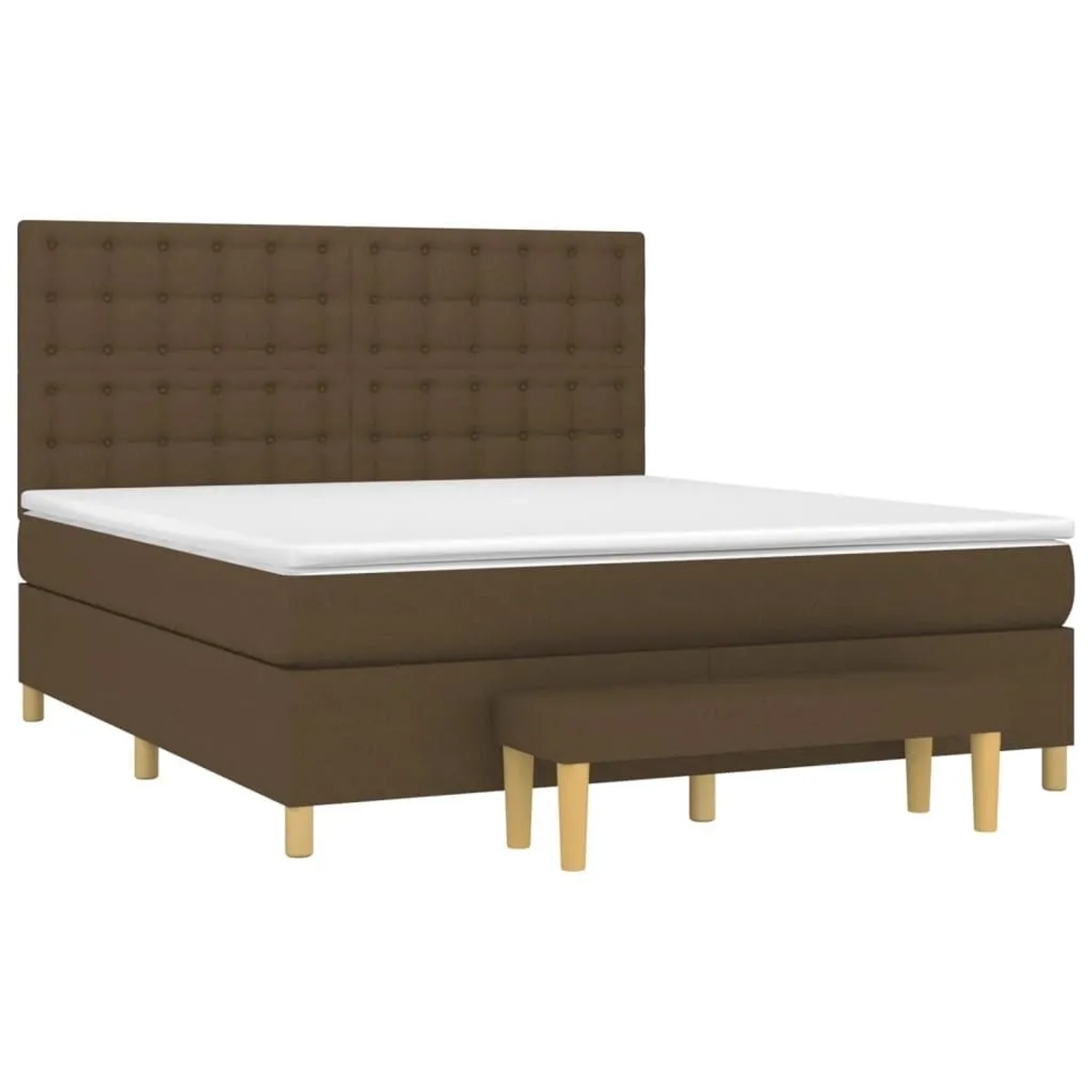 vidaXL Boxspringbett mit Matratze Dunkelbraun 160x200 cm Stoff 3137488 günstig online kaufen