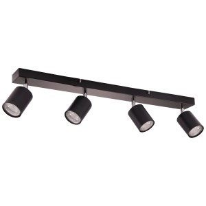 Schwarzer, 4-flammiger LED-Deckenstrahler Taio, 69,5 cm, für Spots im Innenbereich.