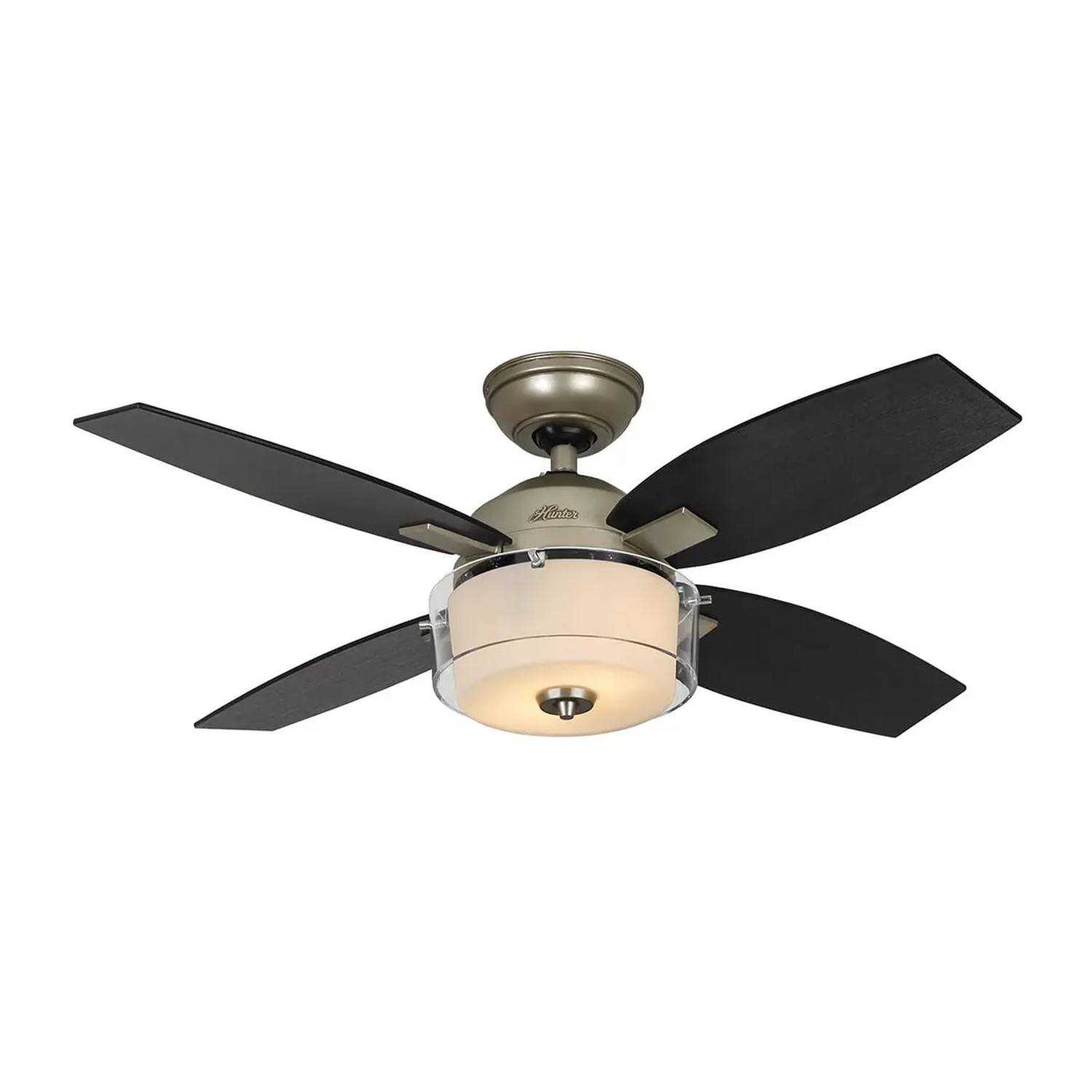 HUNTER Deckenventilator Central Park, 107 cm, Zinn-Optik mit Leuchte und Wandschalter.