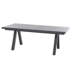Rechteckiger, ausziehbarer Gartentisch Tirana von Siena Garden, Titanfarben, 100x260 cm.