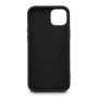 Schwarze Hama MagCase Handyhülle für iPhone 15, Innenseite mit magnetischem Ring. TPU-Material, für kabelloses Laden.