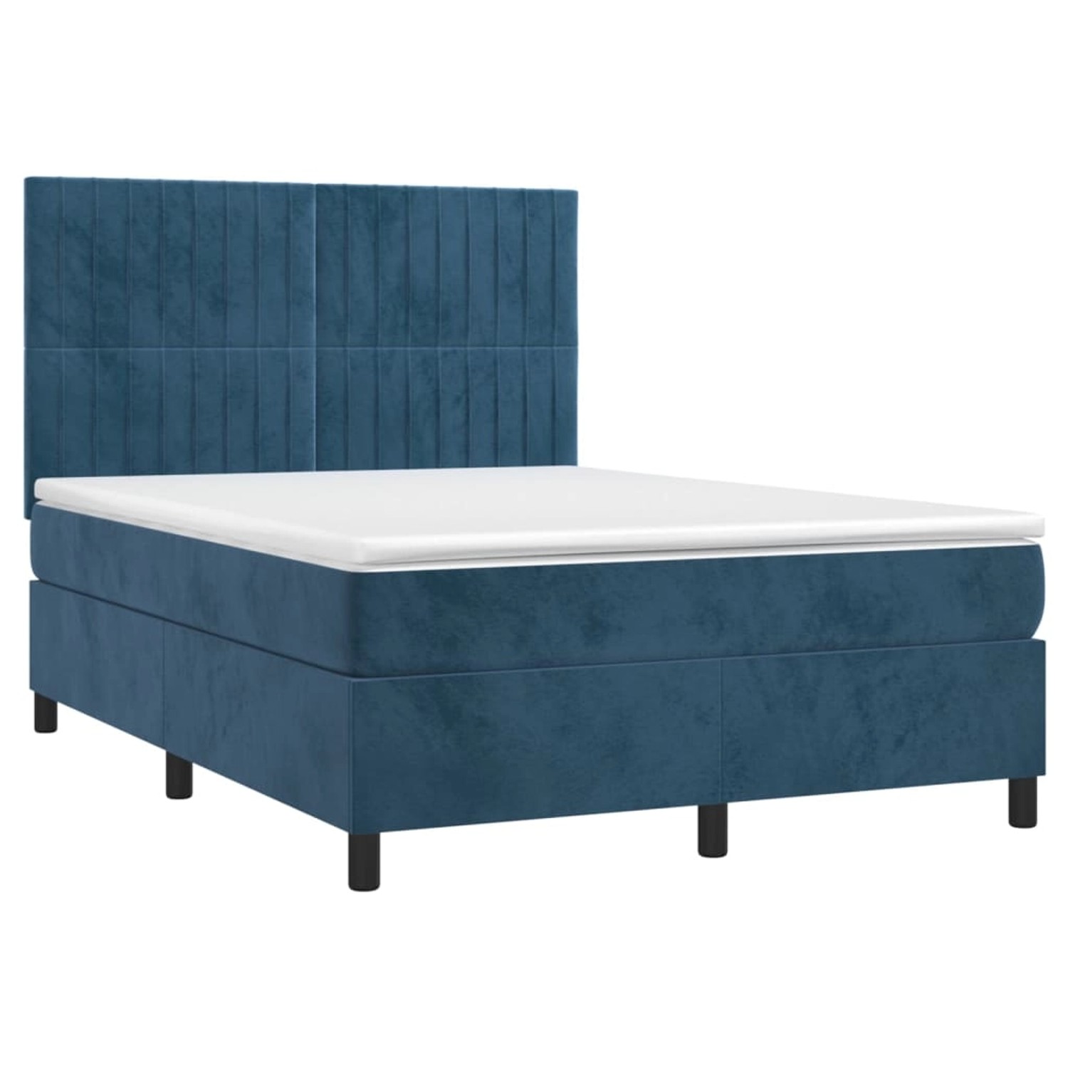 vidaXL Boxspringbett mit Matratze & LED Dunkelblau 140x190 cm Samt 3136243 günstig online kaufen