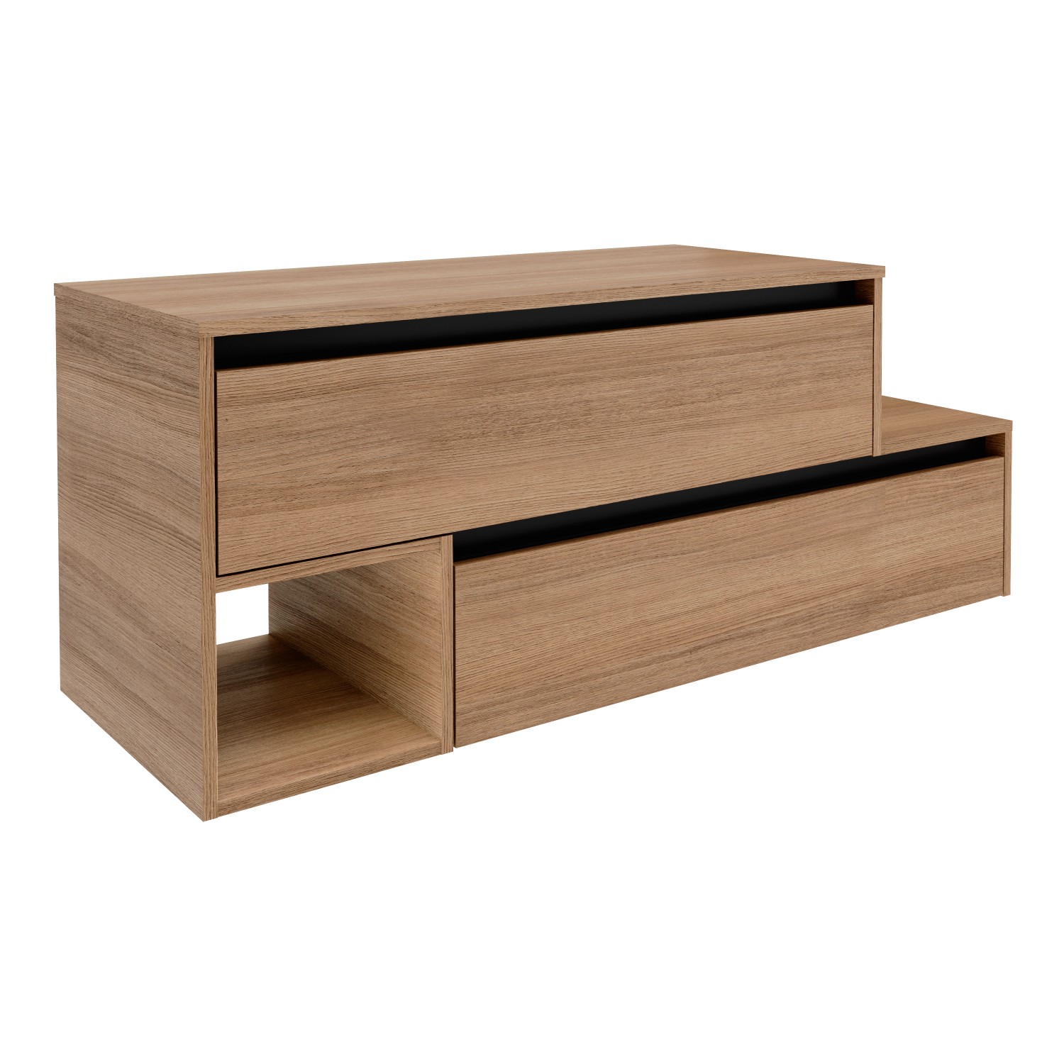 Fackelmann Waschbeckenunterschrank links Vita 128,7cmx51,6cm x46,5cm Oak/Sc günstig online kaufen