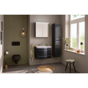 Fackelmann Badmöbel Spiegelschrank B.Round 70 cm Grafit