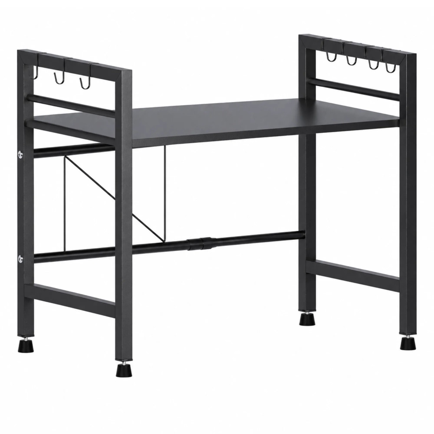 DELUKE Mikrowellenregal ASTRID 2-Stufig 40,5x36x48cm Metall Schwarz Küchenregal Küchenorganizer