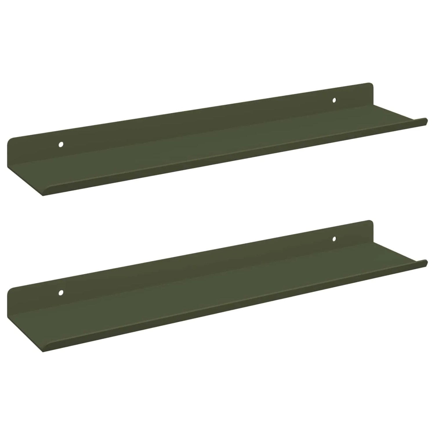 vidaXL Schwebendes Regal 2 Stk Olive Grün 40 x 9 x 2,5 cm Stahl 8003956