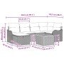 vidaXL Gartenmöbel-Set, 7-teilig, grau, Poly Rattan, mit Maßen. Ideal für Terrasse und Garten.