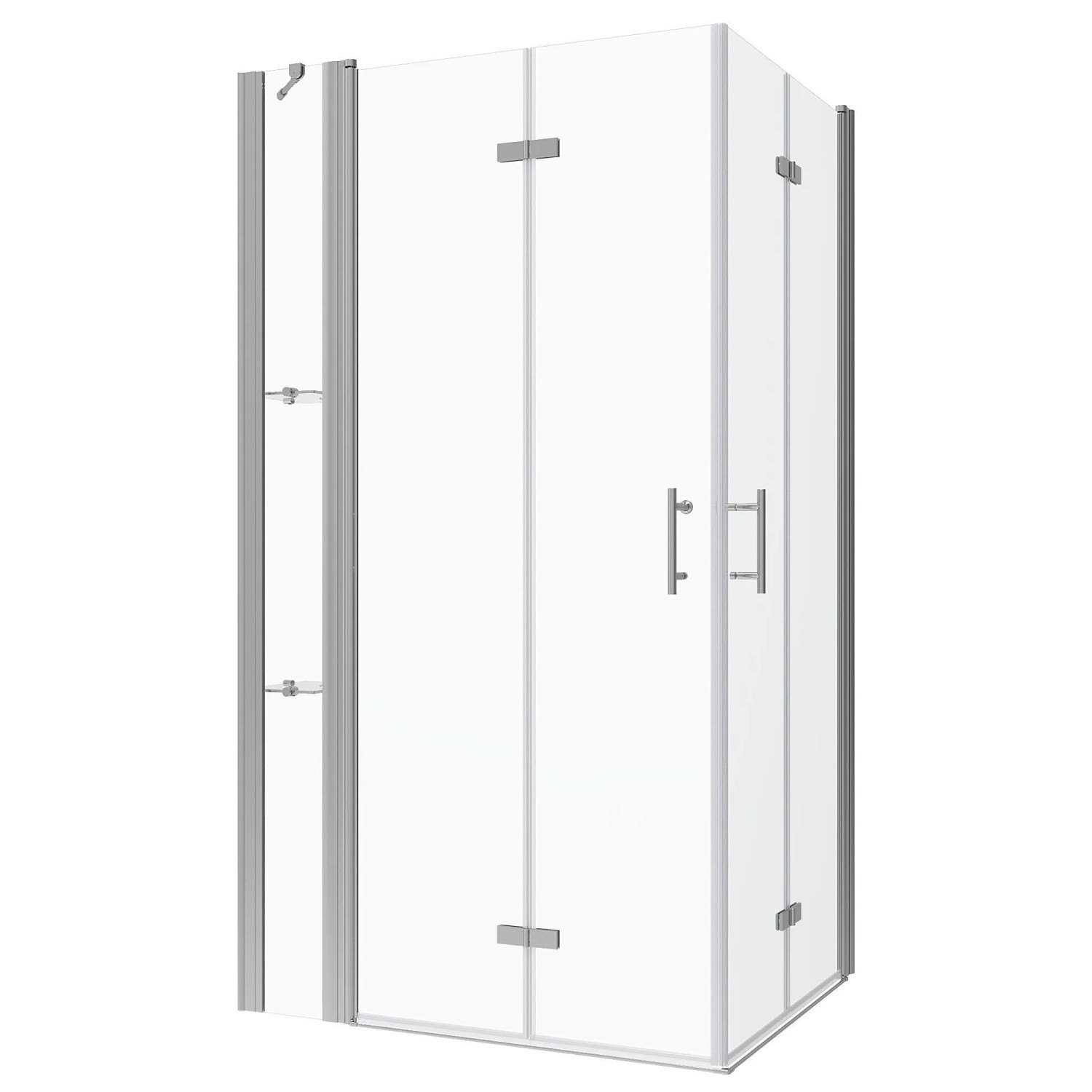Aquabatos Faltbare Duschkabine Bad Eckdusche Duschabtrennung mit Festteil und Duschablage Nano Duschtür 90x70x197 cm