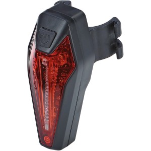 Prophete LED-Rücklicht mit 220° Sichtbarkeit, modernes Design für Fahrräder und E-Bikes.