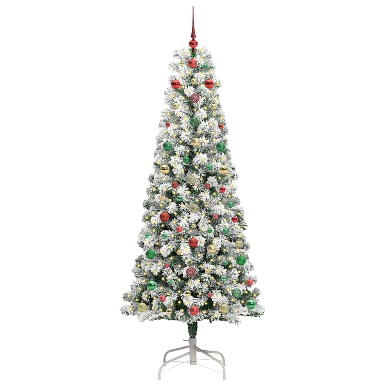 vidaXL Künstlicher Klappbarer Weihnachtsbaum Grün und Weiß 240 cm 3395621