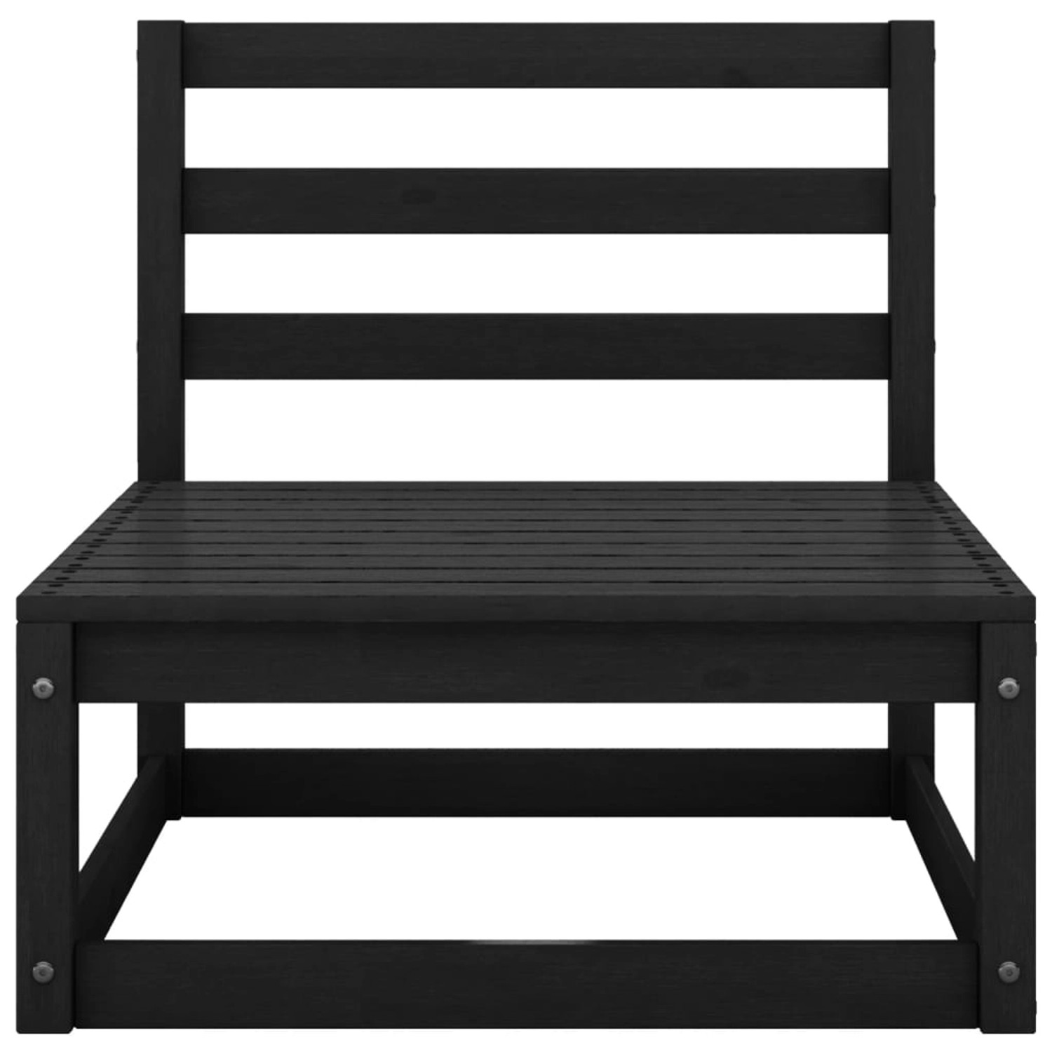 vidaXL Garten-Mittelsofa Schwarz Kiefer Massivholz Modell 1 günstig online kaufen