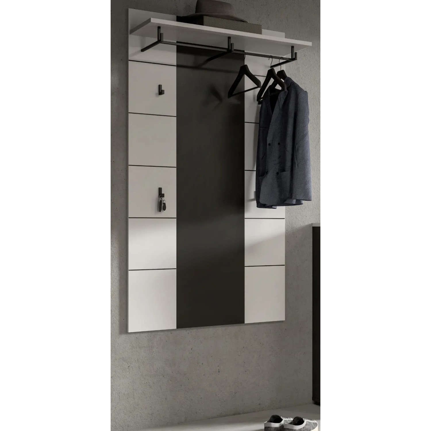 Inn.Furn Garderobenpaneel in Weiß und Grau 80 x 141 cm Cooper_3