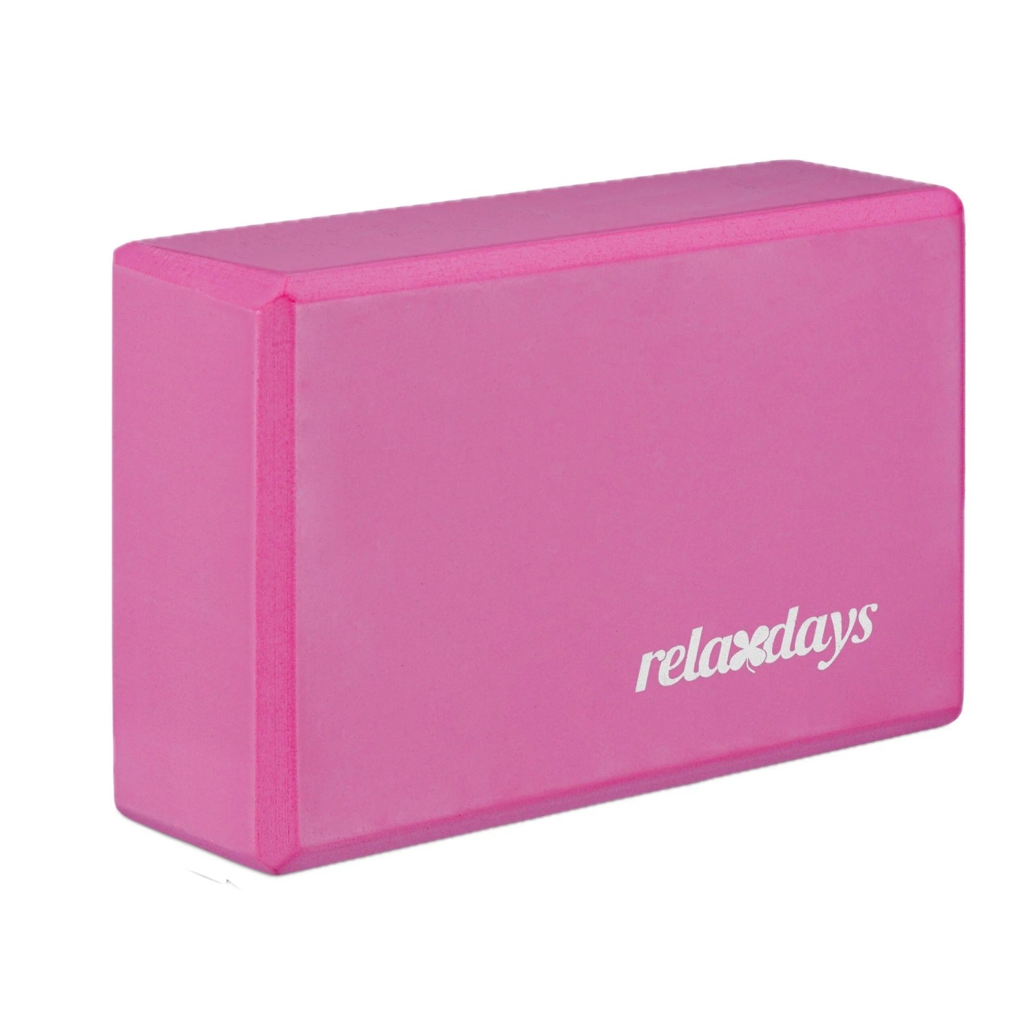 Relaxdays Yogablock 2er Set Schaumstoff Pink Rutschfest Geruchlos 8 cm x 23 cm x 15 cm, 120 g