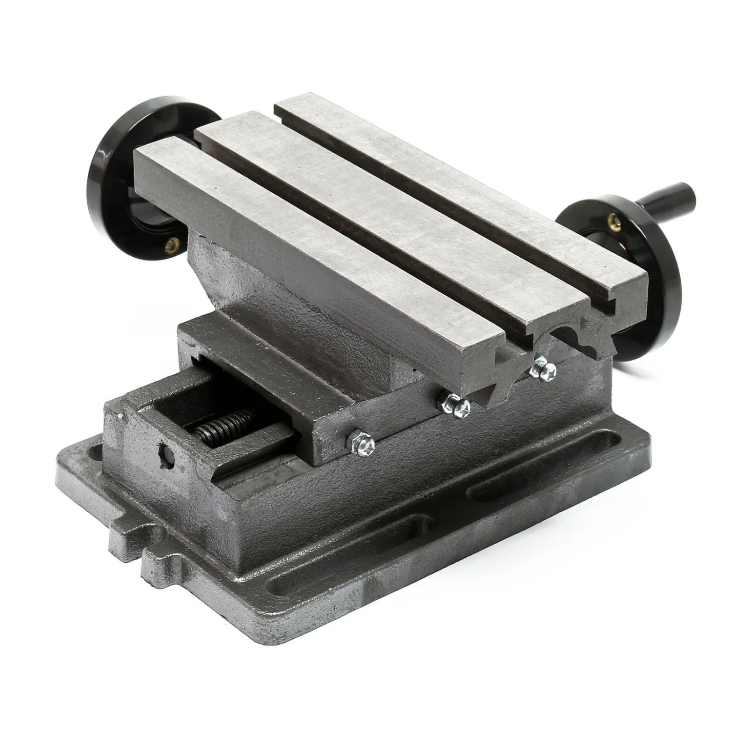 Wiltec 2-Achsen Kreuztisch aus Gusseisen, 170x85mm, für präzise Bohr- und Fräsarbeiten.