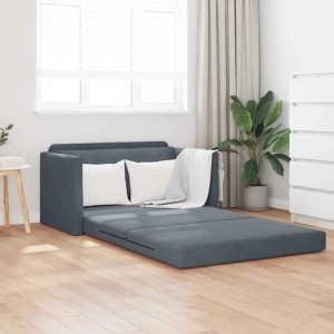 vidaXL Schlafsofa Dunkelgrau 124 x 204 x 61 cm Samt 4106703